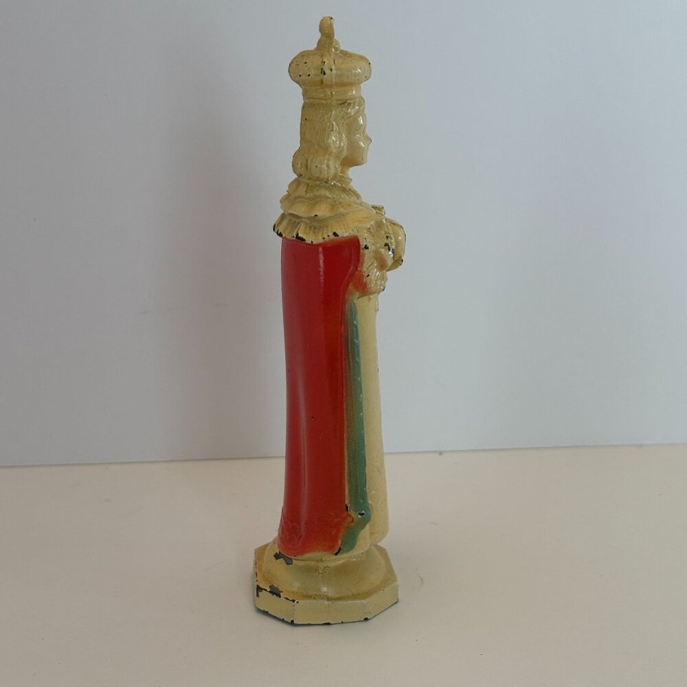 D C Overbagh Infant Of Prague Figurine Statue Catholic Statue Cast Metal 5" Vtg - Picture 14 of 16